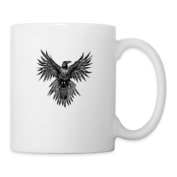 Corbeau volant, pour un fond lumineux - Mug blanc - blanc - Droite