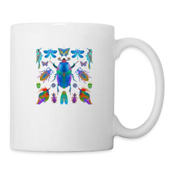 insectes, insectes et oiseaux colorés - Mug blanc - blanc - Droite