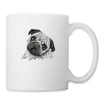 Pug - sweet dog - unique design pug puppy - Mug - white - Right