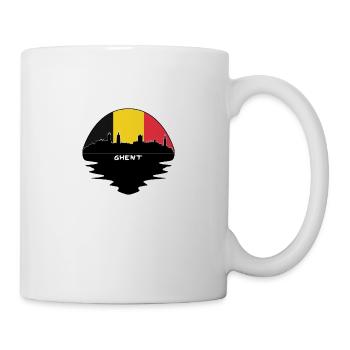 Ghent Belgium Flag Skyline Silhouette Travel - Mug - white - Right