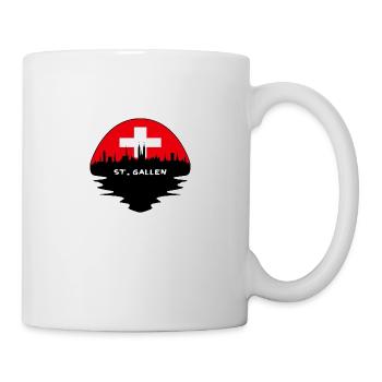 St. Gallen Switzerland Flag Skyline Silhouette Tra - Mug - white - Right