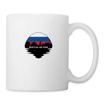 Rostow am Don Russland Flagge Skyline Silhouette Trave - Tasse - Weiß - Rechts