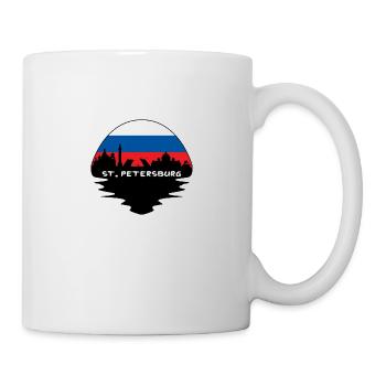St. Petersburg Russland Flagge Skyline Silhouette Trave - Tasse - Weiß - Rechts