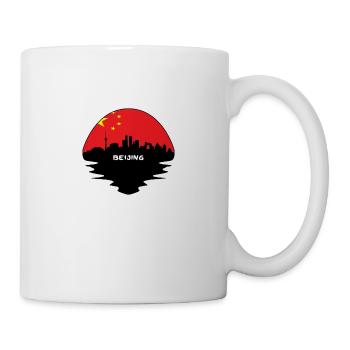 Beijing China Flag Skyline Silhouette Voyage - Mug blanc - blanc - Droite