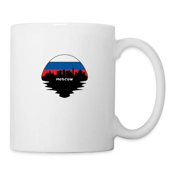 moscou, russie, drapeau, horizon, silhouette, voyage - Mug blanc - blanc - Droite