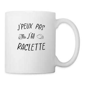 j'peux pas j'ai raclette - Mug blanc - blanc - Droite