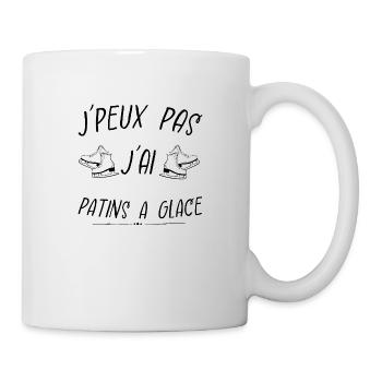 j'peux pas j'ai patins à glace - Mug blanc - blanc - Droite