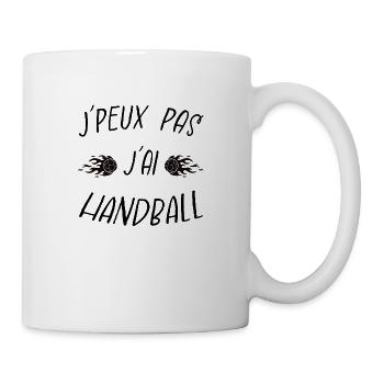 j'peux pas j'ai handball - Mug blanc - blanc - Droite