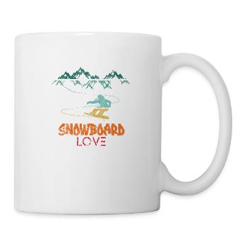 Snowboard Snowboarding Shirt Board Love Vintage - Tasse - Weiß - Rechts