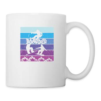 Snowboard Snowboarding Shirt - Boarder Vintage - Mug - white - Right