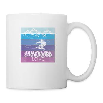 Snowboard Snowboarding Shirt Board Love Vintage - Tasse - Weiß - Rechts