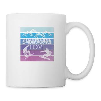 Snowboard Snowboarding Shirt Board Love vintage - Tasse - Weiß - Rechts