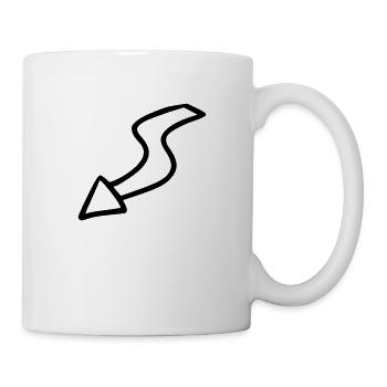 Pfeil Zeichnung Skizze schwarz - Tasse - Weiß - Rechts