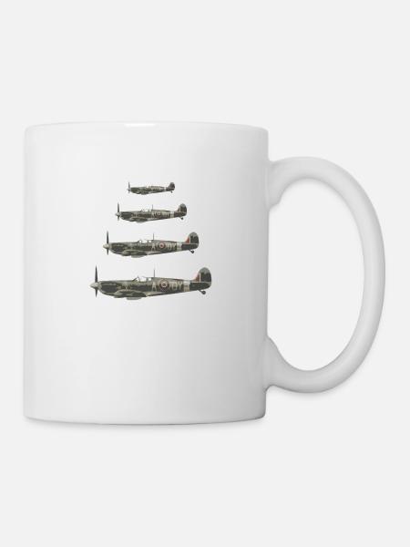 Spitfire Jagdflieger - Retro Geschenk Pilot - Tasse - Weiß