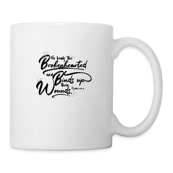 He heals the Brokenhearted - Tasse - Weiß - Rechts