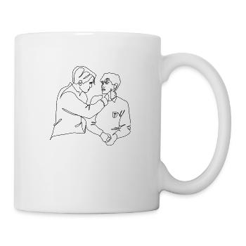 Nick and Charlie - One Line Art, Gay Art, Male Art - Mug - white - Right