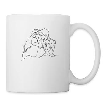 Victor and Benji - One Line Art, Gay Art, Male Art - Mug - white - Right