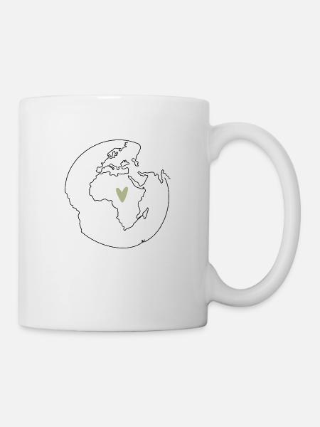 Weltkugel Afrika - Tasse - Weiß