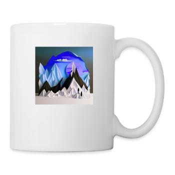 beautiful winter landscape, origami - Tasse - Weiß - Rechts