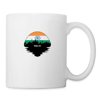 Delhi Inde Flag Skyline Silhouette Voyage - Mug blanc - blanc - Droite