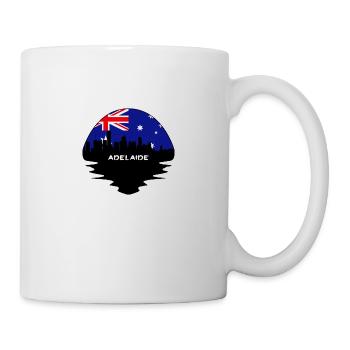 Adelaide Australien Flagge Skyline Silhouette Reisen - Tasse - Weiß - Rechts