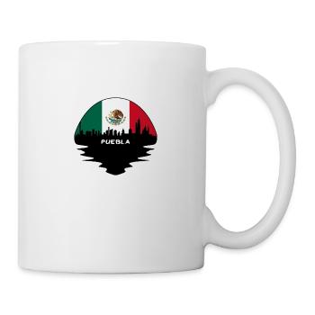 Puebla Mexique Flag Skyline Silhouette Voyage - Mug blanc - blanc - Droite