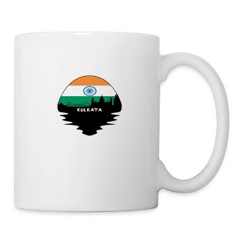Kolkata Inde Flag Skyline Silhouette Voyage - Mug blanc - blanc - Droite