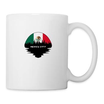 Mexiko-Stadt Mexiko Flagge Skyline Silhouette Reisen - Tasse - Weiß - Rechts