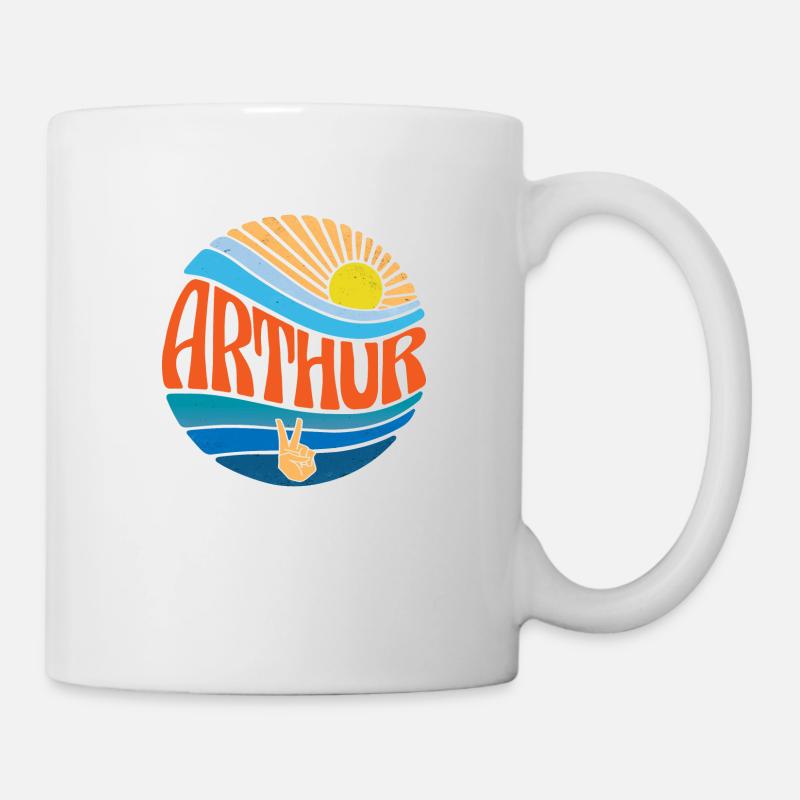 Arthur Chemise Vintage Coucher de soleil Arthur Groovy Tie Dye - Mug blanc - blanc