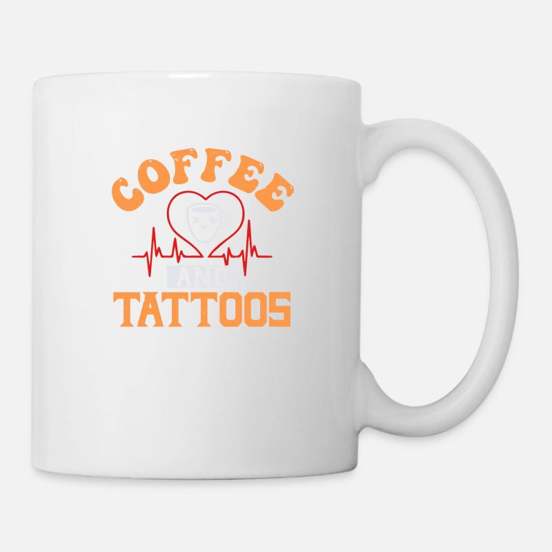COFFFEE IST LOVE TATTOOS - Tasse - Weiß