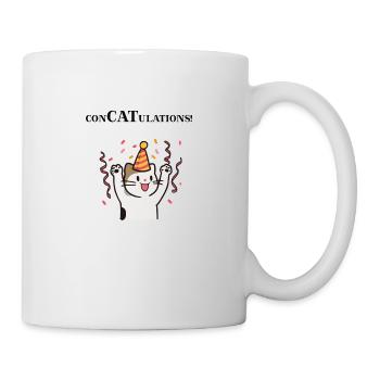 Katze Glückwunsch Congratulations Geschenkidee süß - Tasse - Weiß - Rechts