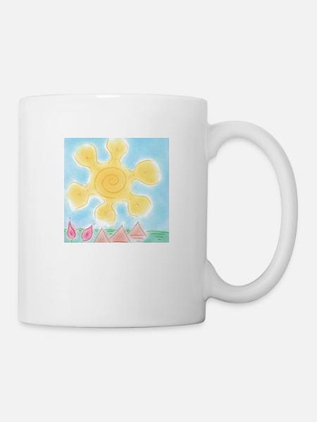 SONNE AUF PYRAMIDEN - Tasse - Weiß