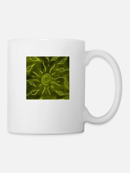 GELBE SONNE UND BLUMEN - Tasse - Weiß