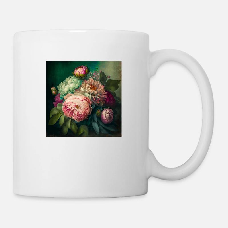 Floral Design15 - Tasse - Weiß