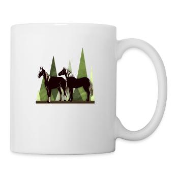 Pferde - Tasse - Weiß - Rechts