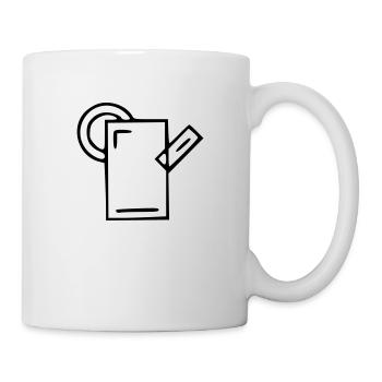 Pflanze Zeichnung Natur Skizze schwarz - Tasse - Weiß - Rechts