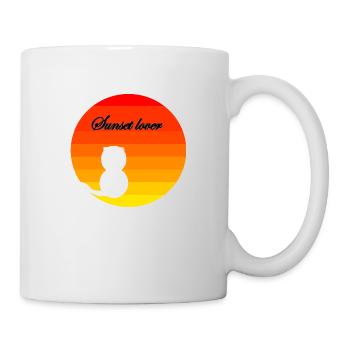 Sunset Cat Cadeau Idée Cadeau Soleil - Mug blanc - blanc - Droite