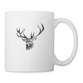 Hirsch - Tasse - Weiß - Rechts