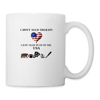 USA funny gift idea therapy America - Mug - white - Right