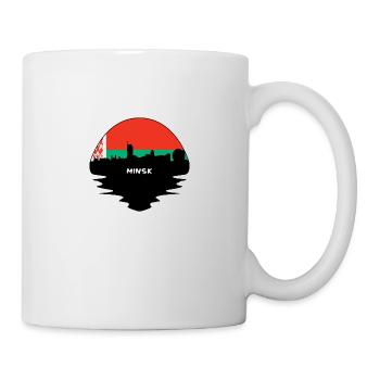 Minsk Weißrussland Flagge Skyline Silhouette Reisen - Tasse - Weiß - Rechts
