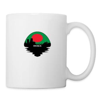 Dhaka Bangladesch Flagge Skyline Silhouette Reisen - Tasse - Weiß - Rechts