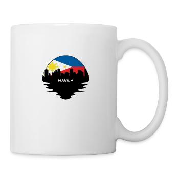 Manila Philippinen Flagge Skyline Silhouette Reisen - Tasse - Weiß - Rechts