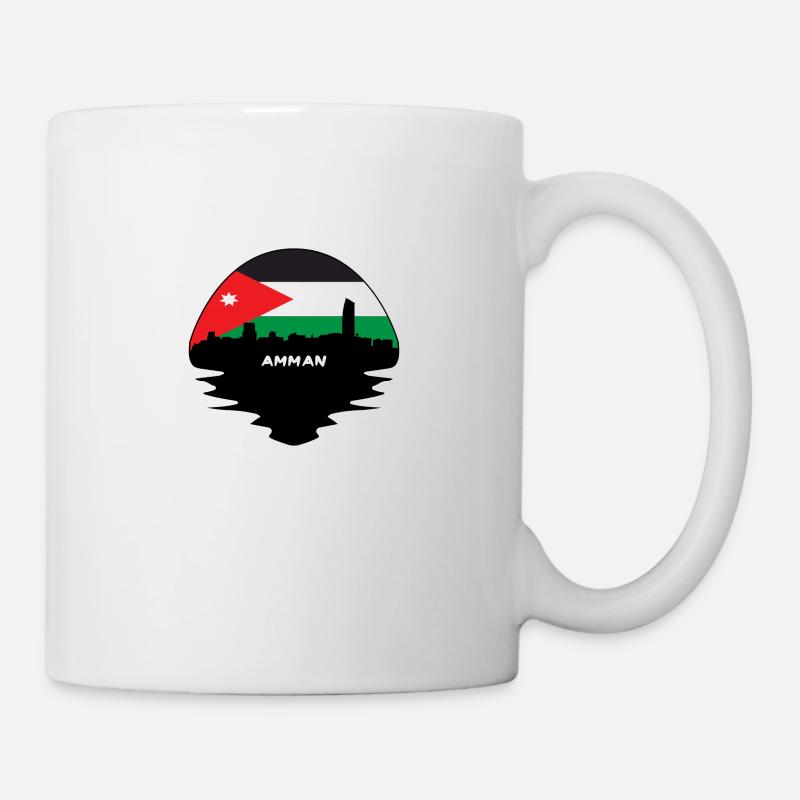 Amman Jordan Flag Skyline Silhouette Voyage - Mug blanc - blanc