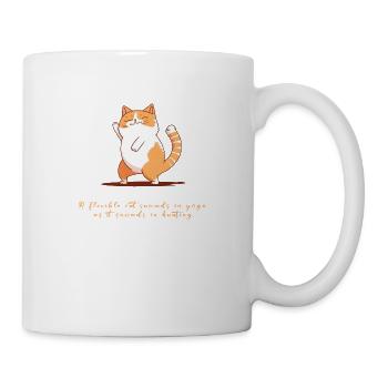 Cute cat doing Yoga: Be comfort - Mug - white - Right