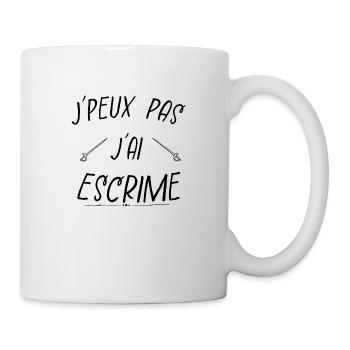 j'peux pas j'ai escrime - Mug blanc - blanc - Droite