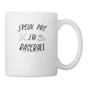 j'peux pas j'ai baseball - Mug blanc - blanc - Droite
