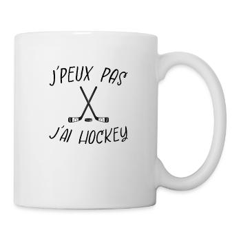 j'peux pas j'ai hockey - Mug blanc - blanc - Droite