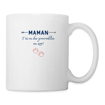 maman j'ai vu les grocodiles au zoo humour enfant - Mug blanc - blanc - Droite