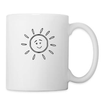 Sonne Zeichnung Natur Skizze schwarz - Tasse - Weiß - Rechts