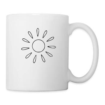 Sonne Zeichnung Natur Skizze schwarz - Tasse - Weiß - Rechts